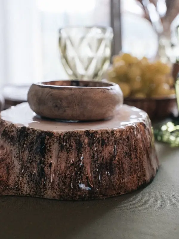 Блюдо для подачи Magistro Wood, 20.5&times;18.7&times;5.5 см, фарфор, коричневое