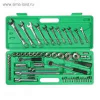 Набор инструментов в кейсе ТУНДРА, автомобильный, 1/2" и 1/4", 63 предмета