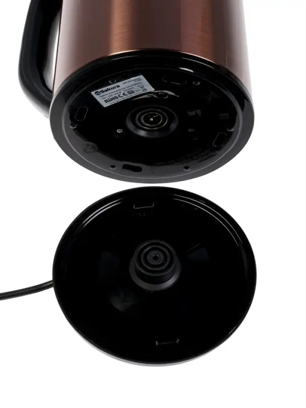 Чайник электрический Sakura SA-2168MGL, металл, 1.8 л, черно-коричневый