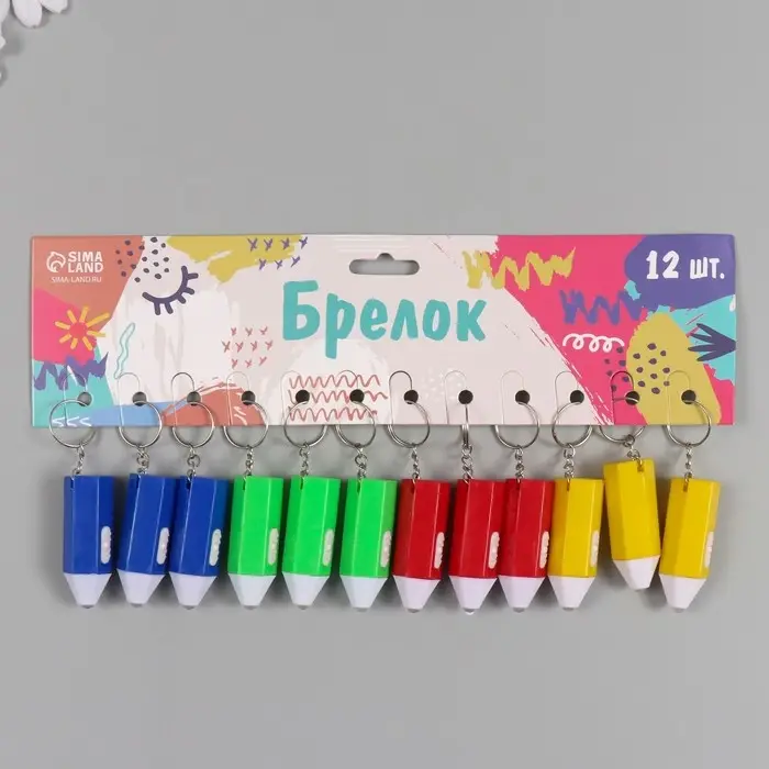 Фонарик свет на кольце  Фонарик свет на кольце "Карандаш" мигает МИКС 5х1,7х1,7 см