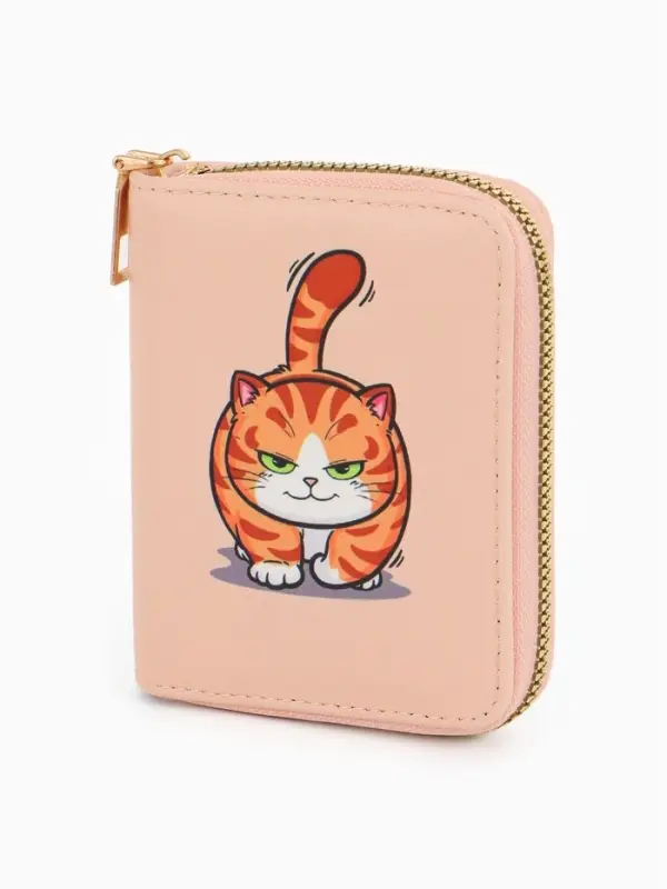 Кошелек дет 07-01-01 Июнь2543 кот, 8,52,510,5 см, 2 отд+отд/молн, д/карт, оранжевый