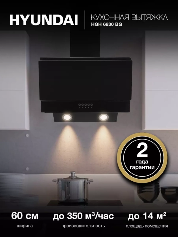 Вытяжка каминная HGH 6830 BG черный