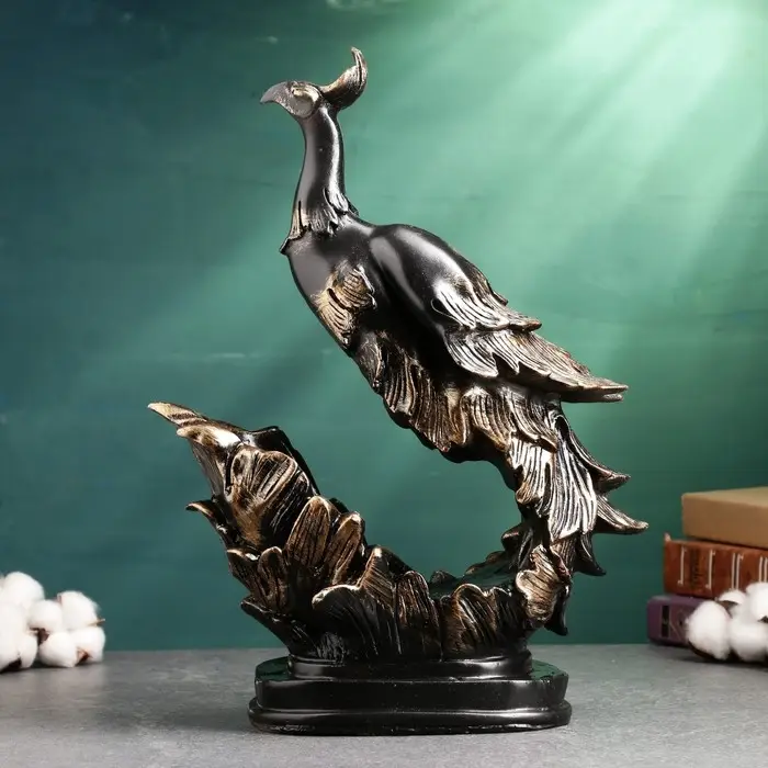 Подставка под бутылку "Павлин" черная, 16х14х37см