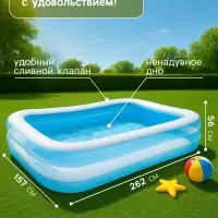 Бассейн надувной &laquo;Семейный&raquo;, 262&times;175&times;56 см, от 6 лет, 56483NP INTEX