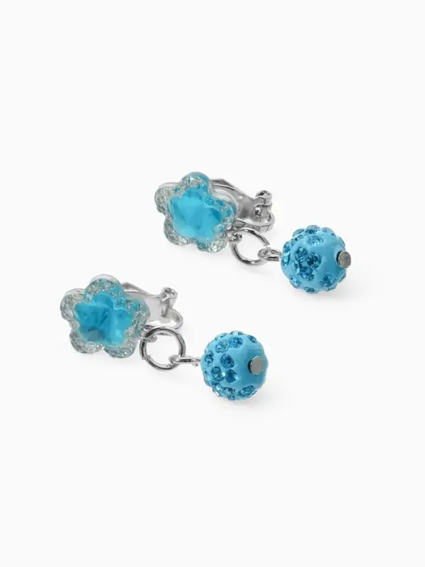 Серьги клипсы детские &laquo;Выбражулька. Шамбала и звездой кристалл&raquo;, голубые