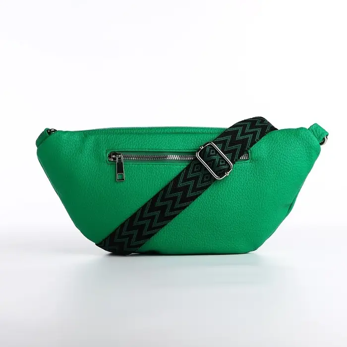 Сумка женская кросс-боди на молнии, 34&times;11&times;17 см, зелёная