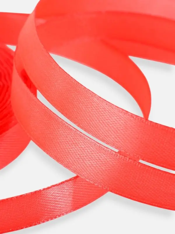 Лента атласная, 12 мм, 23±1 м, коралловая №129 Лента атласная, 12 мм, 23±1 м, коралловая №129