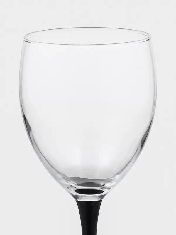 Бокалы для вина Luminarc Domino, 350 мл, размер одного бокала 7.5&times;20.5 см, набор 6 шт., стекло, прозрачные, чёрная ножка