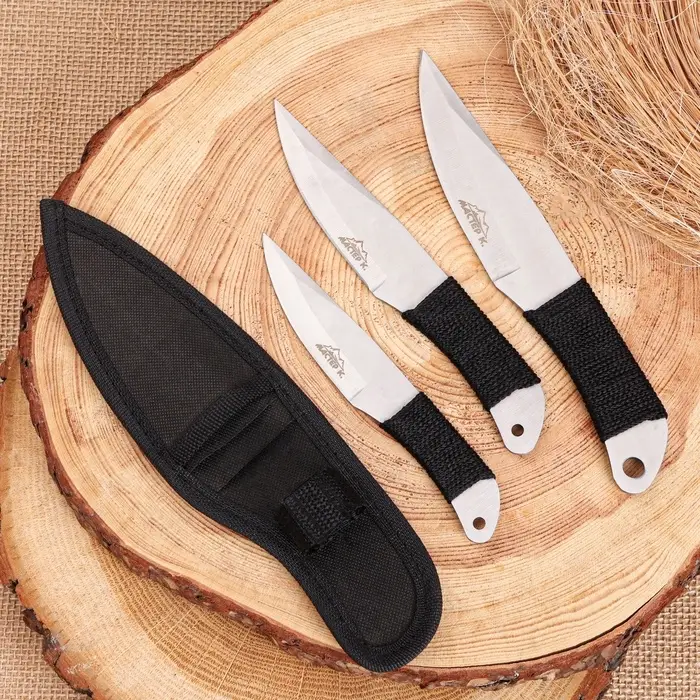 Набор метательных ножей &laquo;Закари&raquo; Мастер К, в оплетке, 3 шт., сталь