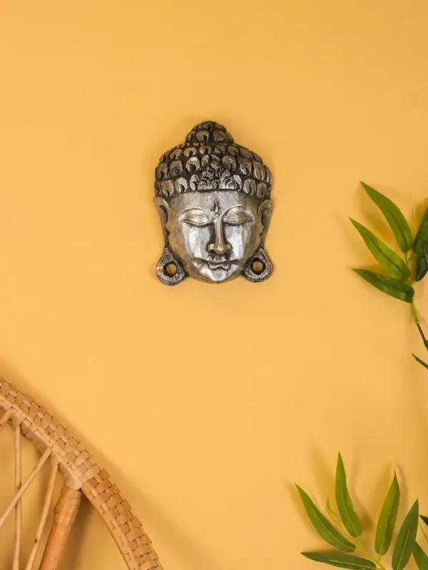 Сувенир интерьерный «Будда», 13×5×18 см, дерево, серебро