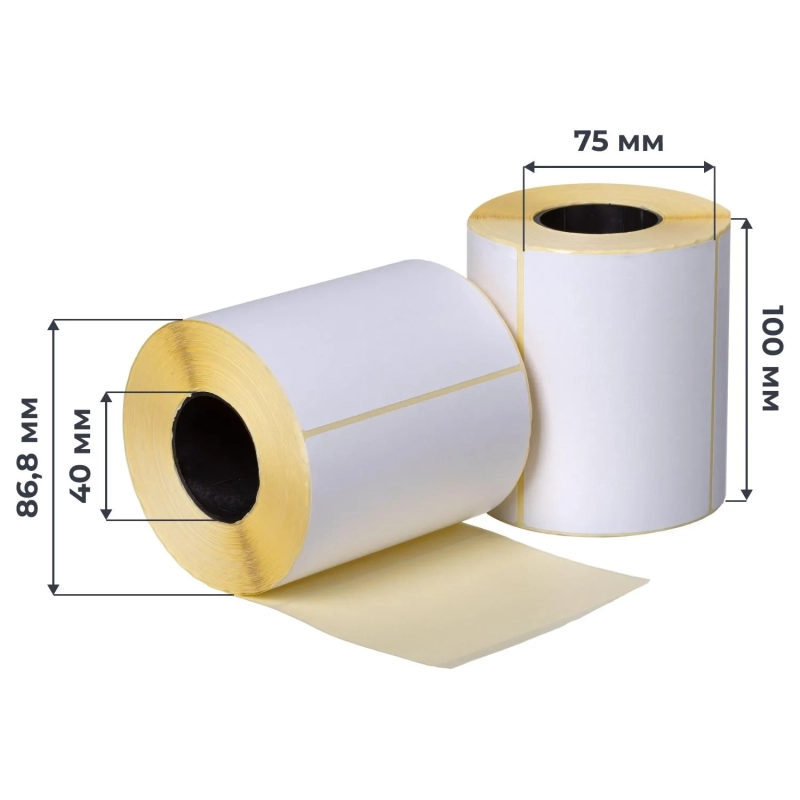 Термоэтикетки ЭКО 100х75, 500 шт/рул, вт.40, 24 рул/уп