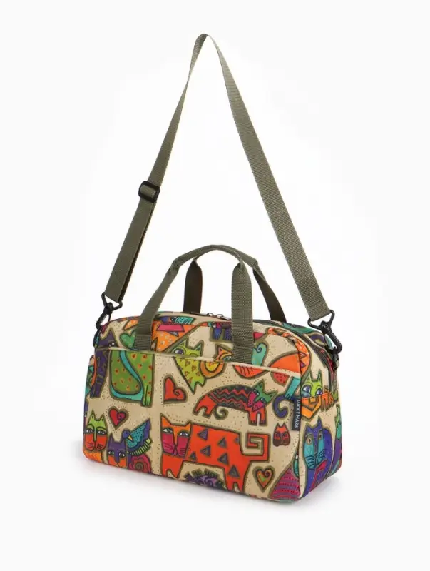 Сумка дорожная на молнии, наружные карманы, длинный ремень, разноцветная