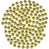 Бусы новогодние на елку Яркий праздник, d 1 см, длина 1,8м, золотые НУ-0053