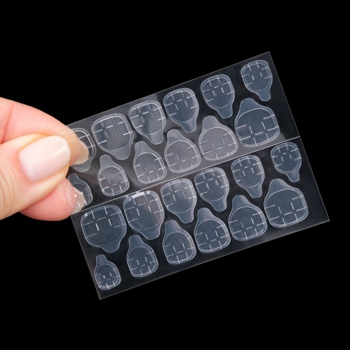 Накладные ногти &laquo;French&raquo;, 24 шт, с клеевыми пластинами, форма миндаль, цвет бежевый/голубой