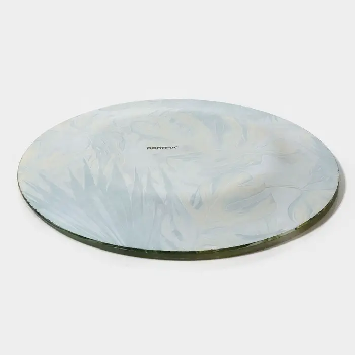 Тарелка стеклянная Доляна «Монстера», d=23 см Тарелка стеклянная Доляна «Монстера», d=23 см