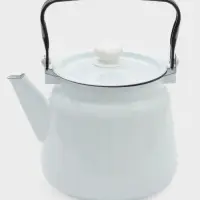 Чайник, 3.5 л, эмалированная сталь, белый