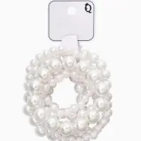 Браслет "Бусины жемчуга" (набор 7 шт), №6,8,10,14, цвет белый