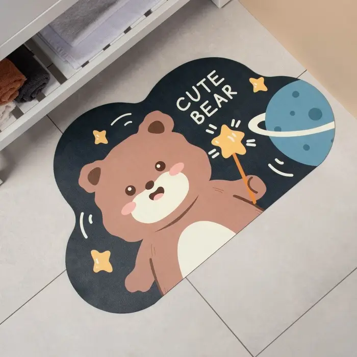 Коврик диатомитовый Доляна Cute Bear, влаговпитывающий, 49&times;78 см, серый
