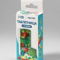 Таблетница, 9.5&times;4.5&times;1.7 см, 3 секции, МИКС
