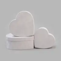 Набор коробок 3 в 1 сердце, Белый  30,5 х 27,5 х 12 - 22 х 21 х 8,5 см