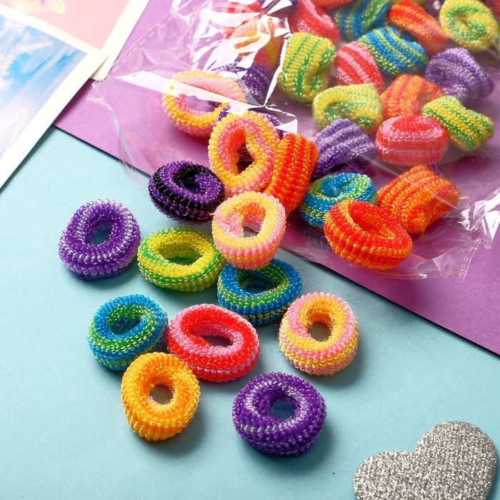 Резинка для волос "Махрушка" (набор 50 шт) полоски яркость, 2,5 см