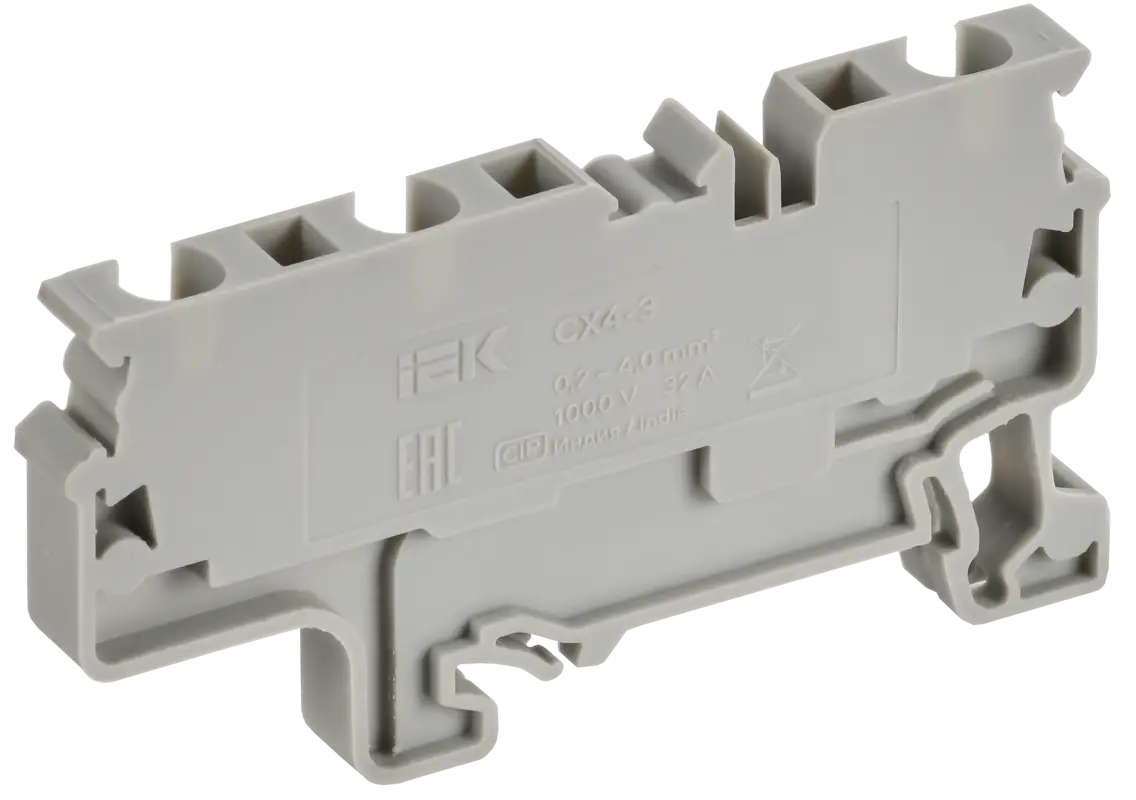 ARMAFIX Клемма пружинная CX4-3 4мм2 трехконтактная серая IEK