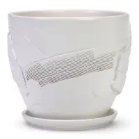 Горшок цветочный с поддоном 2,5 л, d18/h16 см белый керамика, "Голландия" (М) Горшок цветочный с поддоном 2,5 л, d18/h16 см белый керамика, "Голландия" (М)
