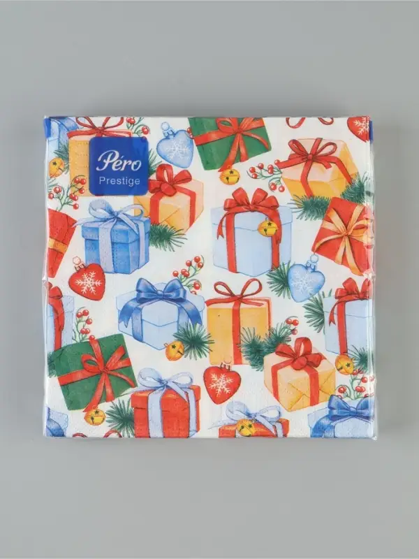 Салфетки новогодние бумажные &laquo;Подарки&raquo;, 33&times;33, 3 слоя, 20 шт.