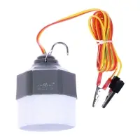 Фонарь кемпинговый, 10 Вт, SMD 2835, кабель l-1.5 м, с зажимом от 12 В, d-6 см, серый Фонарь кемпинговый, 10 Вт, SMD 2835, кабель l-1.5 м, с зажимом от 12 В, d-6 см, серый