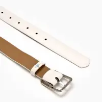 Ремень женский Classic 110&times;3 см, пряжка металл, серебристая, белый