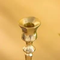 Подсвечник "Грани" алюминий 30 см, цв. золото
