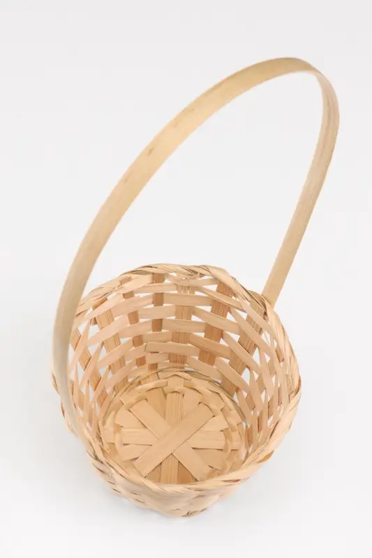 Корзина плетёная, 13&times;13&times;9.5 см, ручка h=21 см, бамбук, натуральный цвет, Greengo