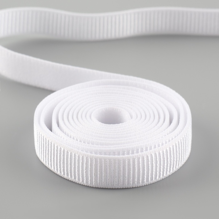 Резинка бельевая, в рубчик, 10 мм, 10 ± 1 м, цвет белый Резинка бельевая, в рубчик, 10 мм, 10 ± 1 м, цвет белый