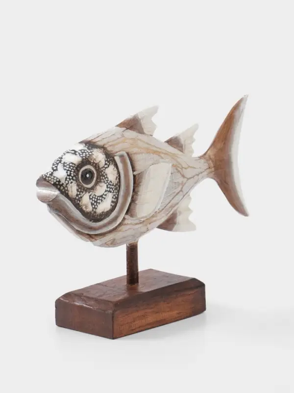 Сувенир "Рыба" дерево 25х7х18 см, цв. белый