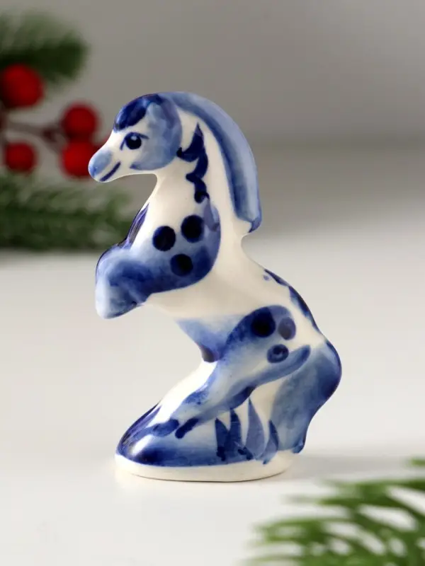 Сувенир Конь на дыбах, 8х5 см, гжель Сувенир Конь на дыбах, 8х5 см, гжель