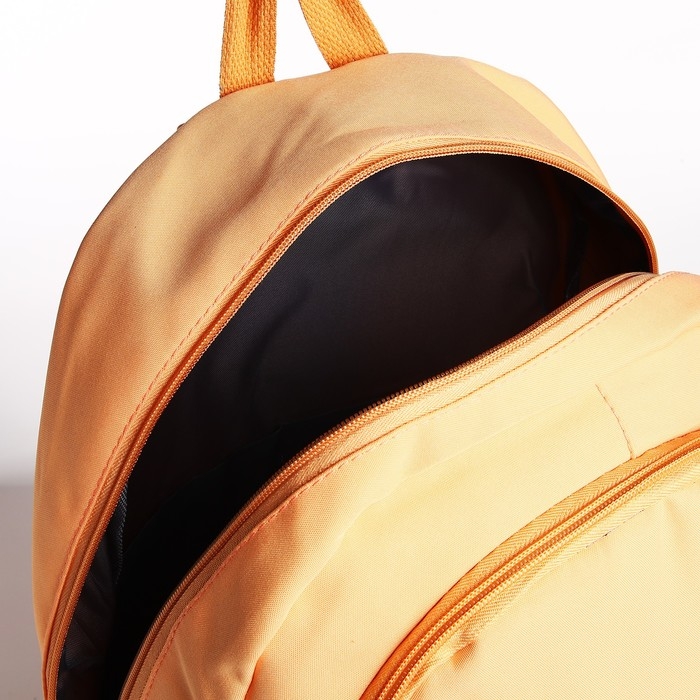 Рюкзак школьный из текстиля 2 отдела на молнии, 3 кармана, цвет оранжевый Рюкзак школьный из текстиля 2 отдела на молнии, 3 кармана, цвет оранжевый