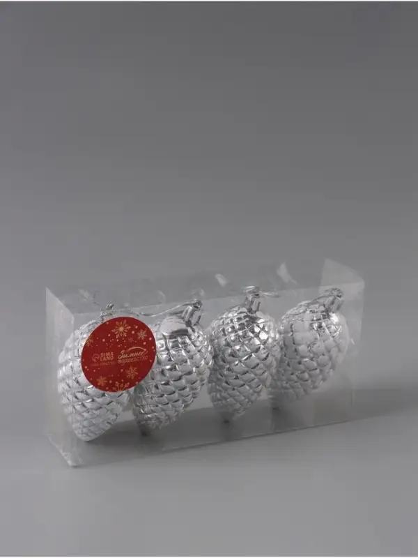 Ёлочные игрушки 4 шт. &laquo;Снежная шишка&raquo; 7&times;4.5 см