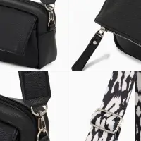 Сумка женская кросс-боди TEXTURA на молнии, 21&times;7&times;13 см, чёрная