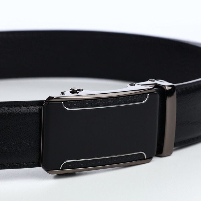 Ремень мужской, ширина 3,5 см, пряжка автомат, цвет чёрный Ремень мужской, ширина 3,5 см, пряжка автомат, цвет чёрный