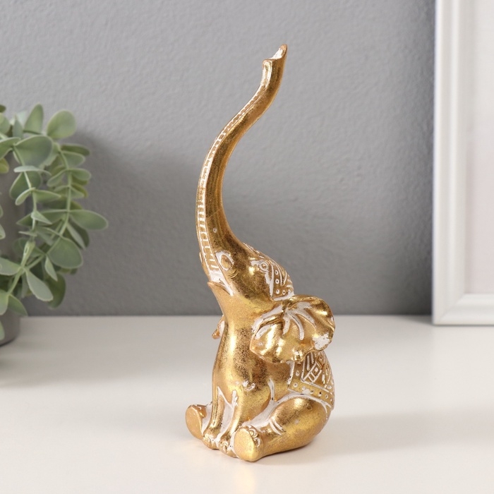 Сувенир полистоун Сувенир полистоун "Слон. Индейские узоры" золото 7х6,5х19 см