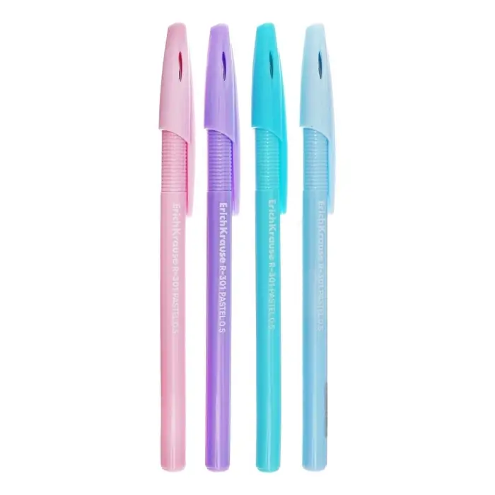 Ручка гелевая ErichKrause R-301 Gel Stick Pastel узел 0.5 мм, чернила синие, длина непрерывной линии 600 м
