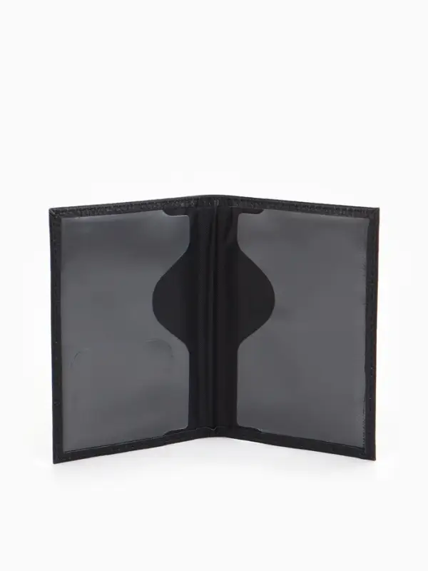 Обложка для паспорта, рельефная, с гербом, чёрная