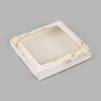 Коробка подарочная самосборная с окном &laquo;Цветы&raquo;, 19&times;19&times;3 см