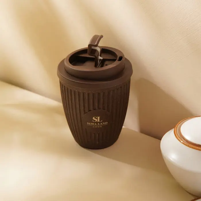 Стакан для кофе SL Home, 250 мл, 9.5&times;12.5 см, с крышкой, коричневый