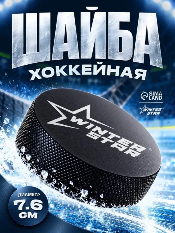 Шайба хоккейная Winter Star, взрослая, d=7.6 см
