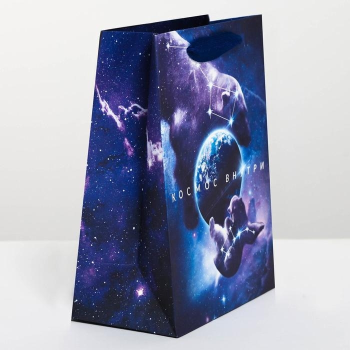 Пакет подарочный вертикальный, упаковка, «Космос внутри», MS 18 х 23 х 10 см Пакет подарочный вертикальный, упаковка, «Космос внутри», MS 18 х 23 х 10 см
