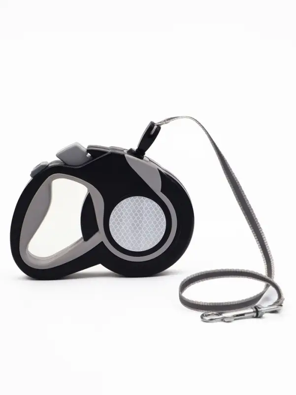 Рулетка &laquo;Пижон&raquo;, 8 м, до 40 кг, трос, светоотражающая, прорезиненная ручка, серая