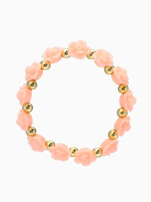 Браслет из бусин &laquo;Цветы Розы&raquo;, d=8 см, пластик, розовый в золоте