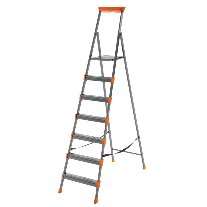 Стремянка Nika СМ7, металлическая, высота до рабочей площадки 1510 мм, 7 ступеней Стремянка Nika СМ7, металлическая, высота до рабочей площадки 1510 мм, 7 ступеней