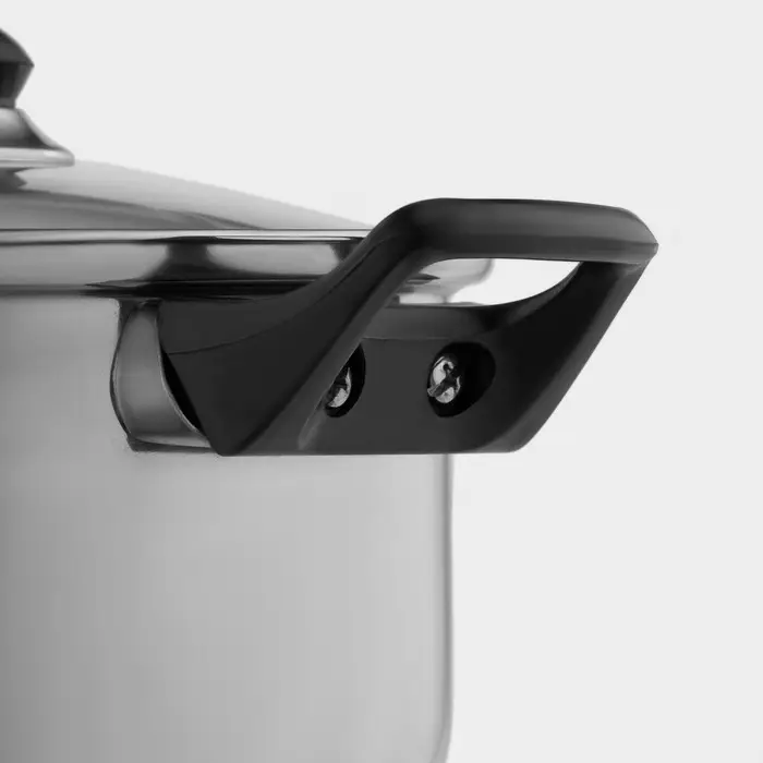 Кастрюля Доляна &laquo;Чёрная ночь&raquo;, 2.2 л, d=18 см, с крышкой, капсульное дно, нержавеющая сталь, хромированная